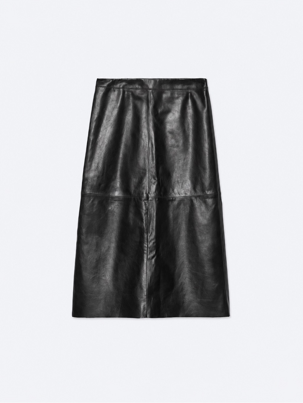 Sea New York Black Leather Midi Skirt